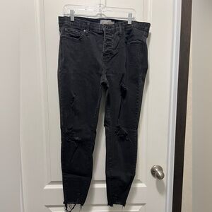 Size 18R black high rise button fly jeans. Torrid